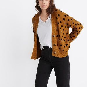 NWOT Madewell Hillview Cardigan Sweater in Painted Spots Women’s Size Large